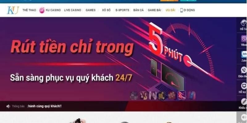 Thực hiện lệnh rút tiền Kubet